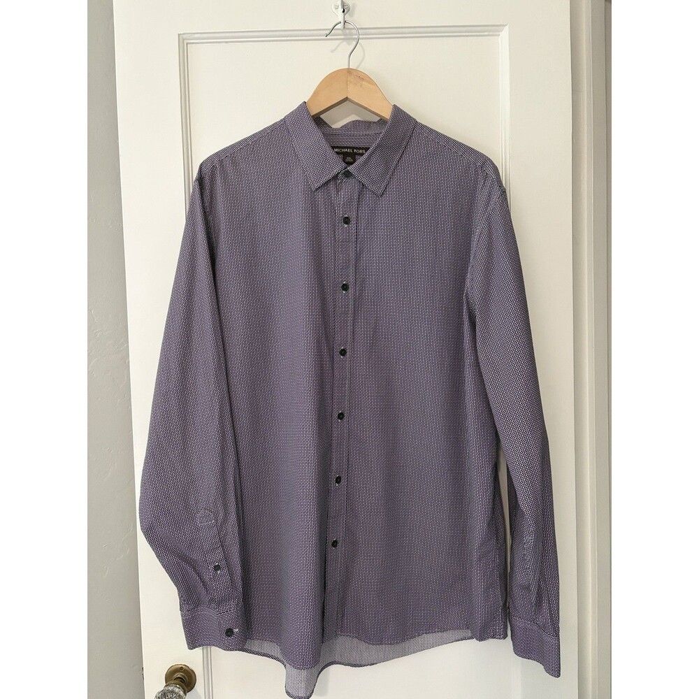Michael Kors Men’s XXL 2XL Classic Fit Geometric Print Cotton Button Down Shirt